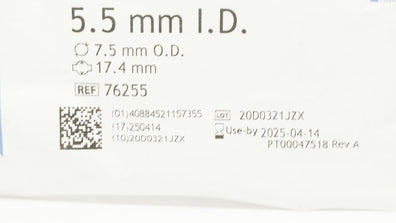 Covidien 76255 Shiley Oral Nasal RAE Tracheal Tube W/Cuff 5.5ID x 7.5OD x 17.4mm